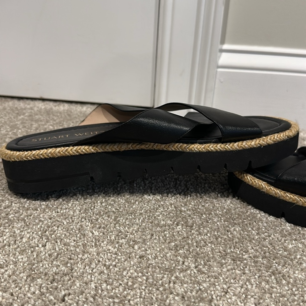 Stuart Weitzman Women’s Roza Lift Slides Sandals Size 10.5 Leather Luxury EUC - Picture 5 of 8